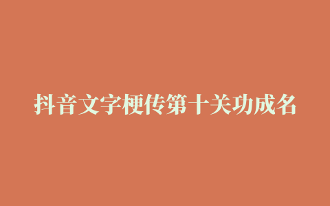 抖音文字梗传第十关功成名就如何玩