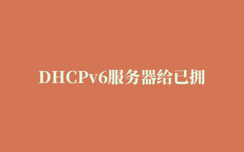 DHCPv6服务器给已拥有IPv6地址的DHCPv6客户端分配网络配置参数的工作原理