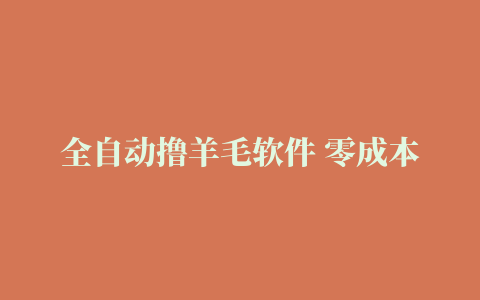 全自动撸羊毛软件 零成本空手月撸5000