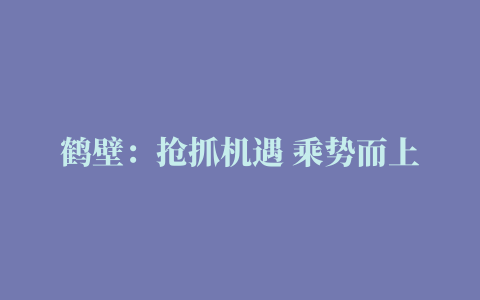 鹤壁：抢抓机遇 乘势而上 主动作为