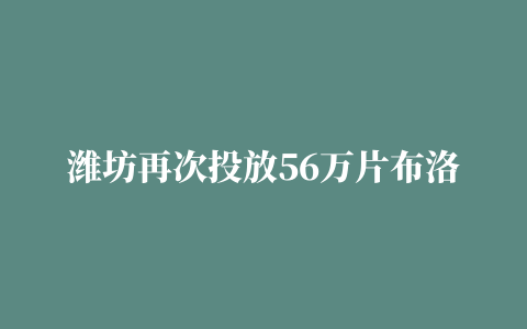 潍坊再次投放56万片布洛芬（附最新门店地址）