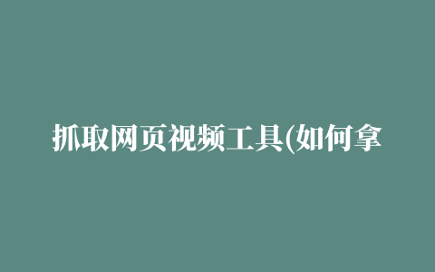 抓取网页视频工具(如何拿到优酷来讲的播放地址