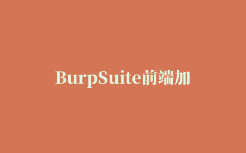 BurpSuite前端加密插件