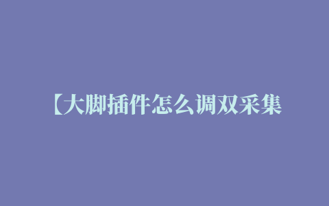 【大脚插件怎么调双采集 魔兽世界 双采集 插件】