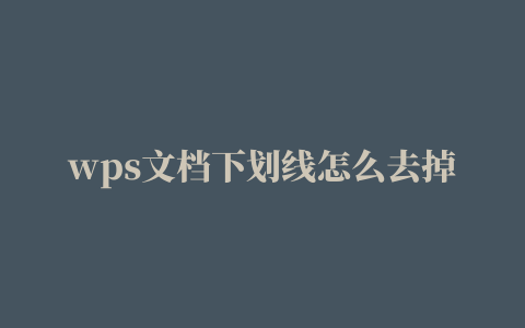 wps文档下划线怎么去掉红色波浪线(如何去掉WPS文字2013中检查拼写错误的波浪线)