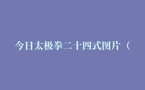 今日太极拳二十四式图片（太极拳二十四式图解教程）