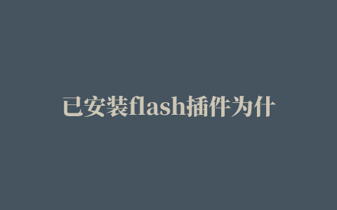 已安装flash插件为什么显示无法加载,flash无法加载插件是什么意思