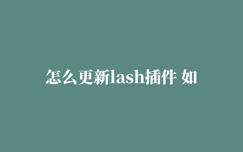 怎么更新lash插件 如何升级lash插件whip和lash都是“鞭子”，有何区别