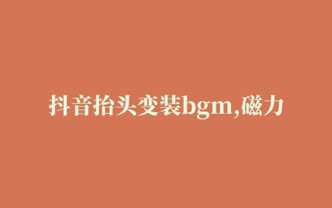 抖音抬头变装bgm,磁力链接