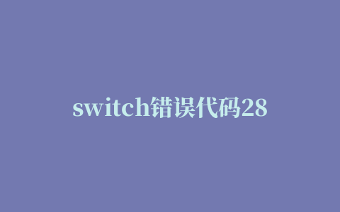 switch错误代码2811