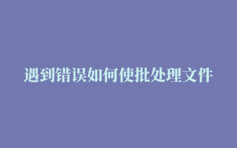 遇到错误如何使批处理文件终止