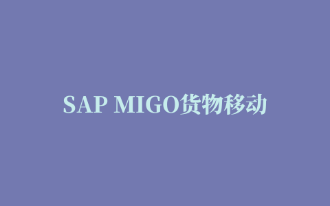 SAP MIGO货物移动的错误消息未能正确显示到相应行项目