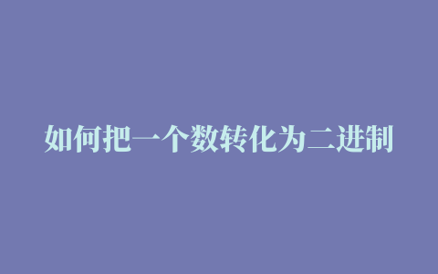 如何把一个数转化为二进制,磁力链接