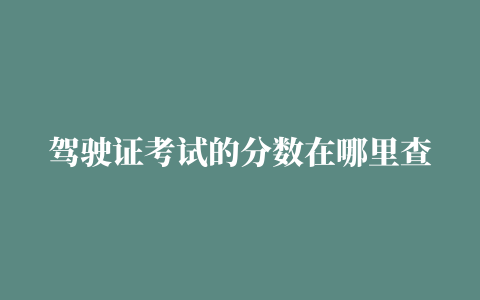 驾驶证考试的分数在哪里查询，怎么查