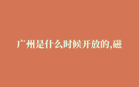 广州是什么时候开放的,磁力链接