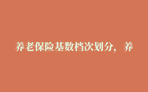 养老保险基数档次划分，养老保险缴费档次和基数是什么意思