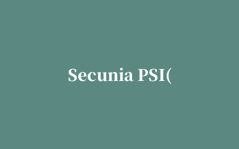 Secunia PSI(个人软件安全检查工具)