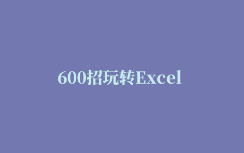 600招玩转Excel 2007应用