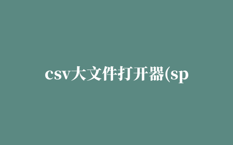 csv大文件打开器(split csv file)