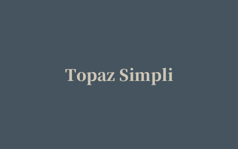 Topaz Simplify4滤镜