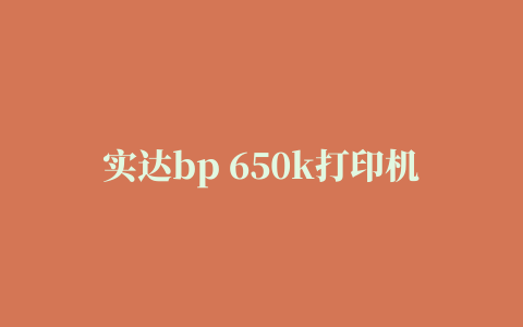 实达bp 650k打印机驱动