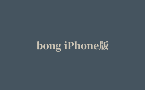 bong iPhone版