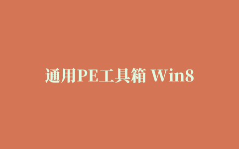 通用PE工具箱 Win8内核