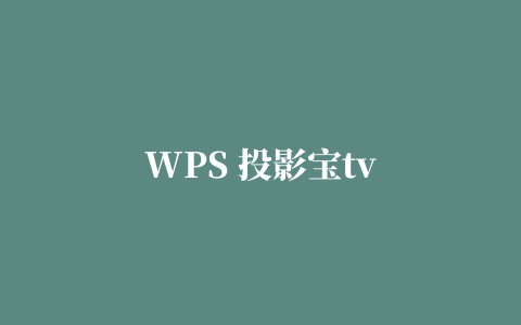 WPS 投影宝tv