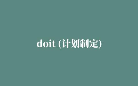 doit (计划制定)